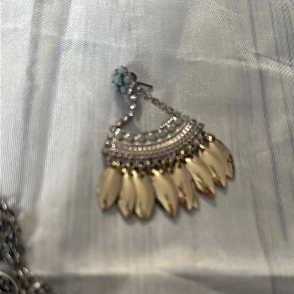 Express Gold and Silver Statement Necklace, OS